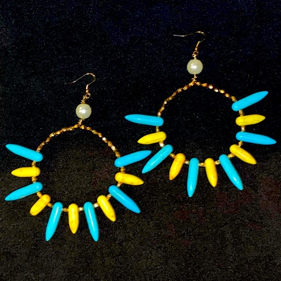 Spiked Dangle Hoops - Picture 1 of 4